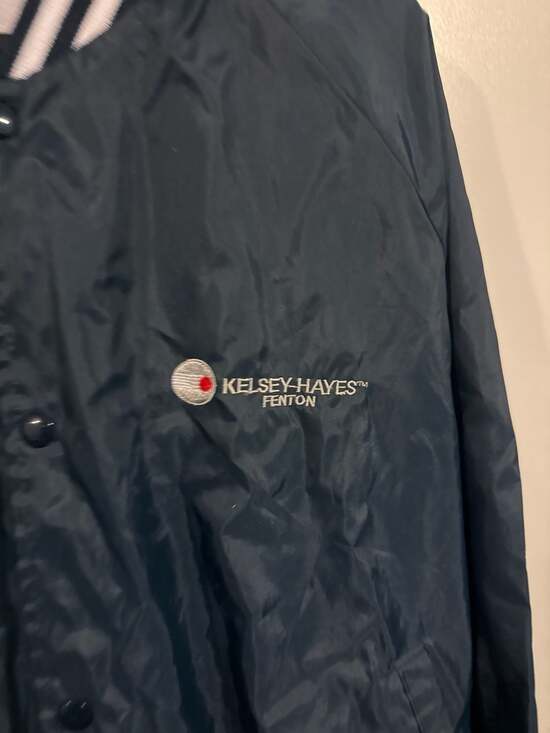 Vintage America's Finest Jackets Kelsey-Hayes Fenton Nylon Satin Bomber Jacket X - Picture 2 of 4